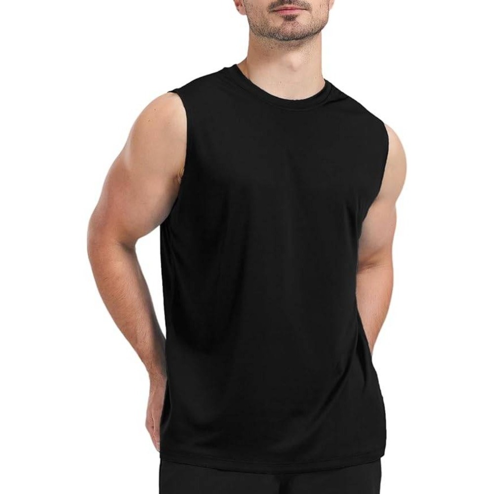 Upocool Muscle Tank Top Mens XXL Black Sleeveless Athletic Performance Shirt